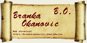 Branka Okanović vizit kartica
